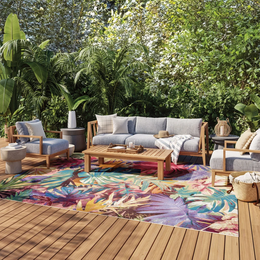 Nourison Capri Indoor/Outdoor Rug, Palm, 7'10” x 9'10”