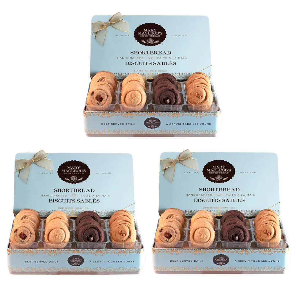 Mary Macleod's Shortbread, Variety Tin, 3-pack, 24 cookies per tin