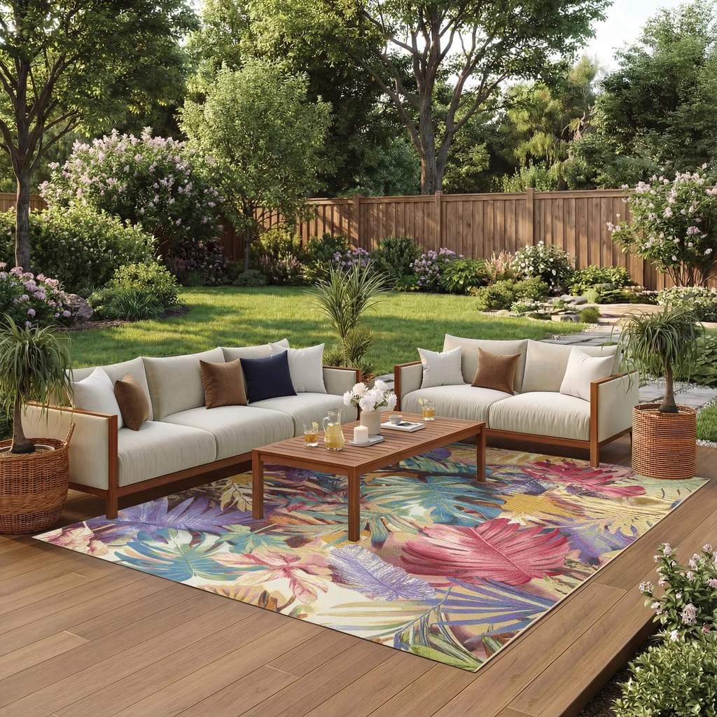 Nourison Capri Indoor/Outdoor Rug, Palm, 9' x 12'