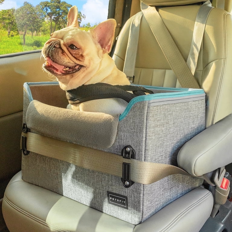 PETSFIT Dog Car Seats for Small Dogs, Portable Dog Booster Car Seat with Patent Safe Buckles,Pets Up to 25lbs ,Grey