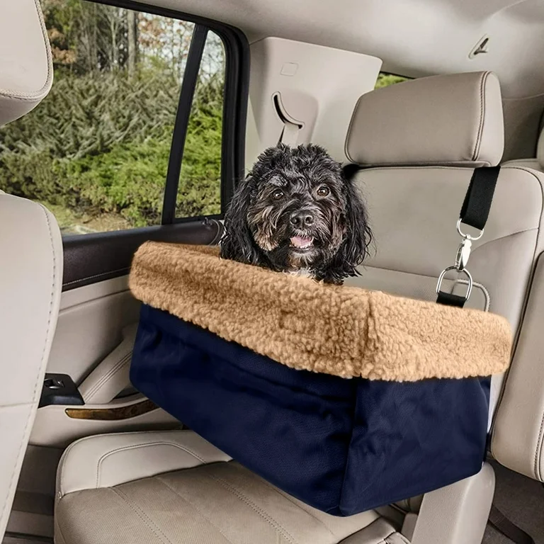 Dog Booster Car Seat, Fits Pets up to 20lbs, with Metal Frame Encasing
