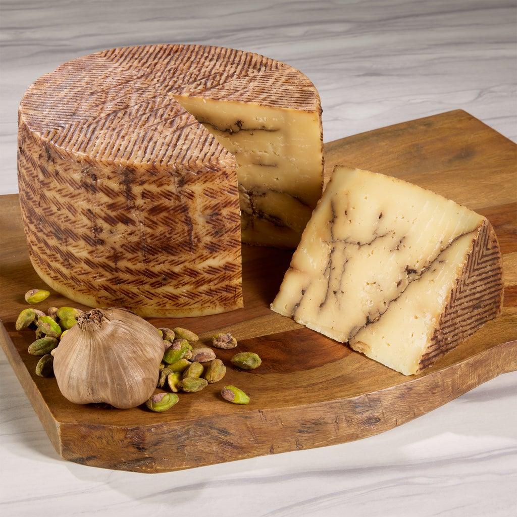 Don Juan Black Garlic Sheep’s Milk Cheese, Full Wheel, Approximately 7 lbs.