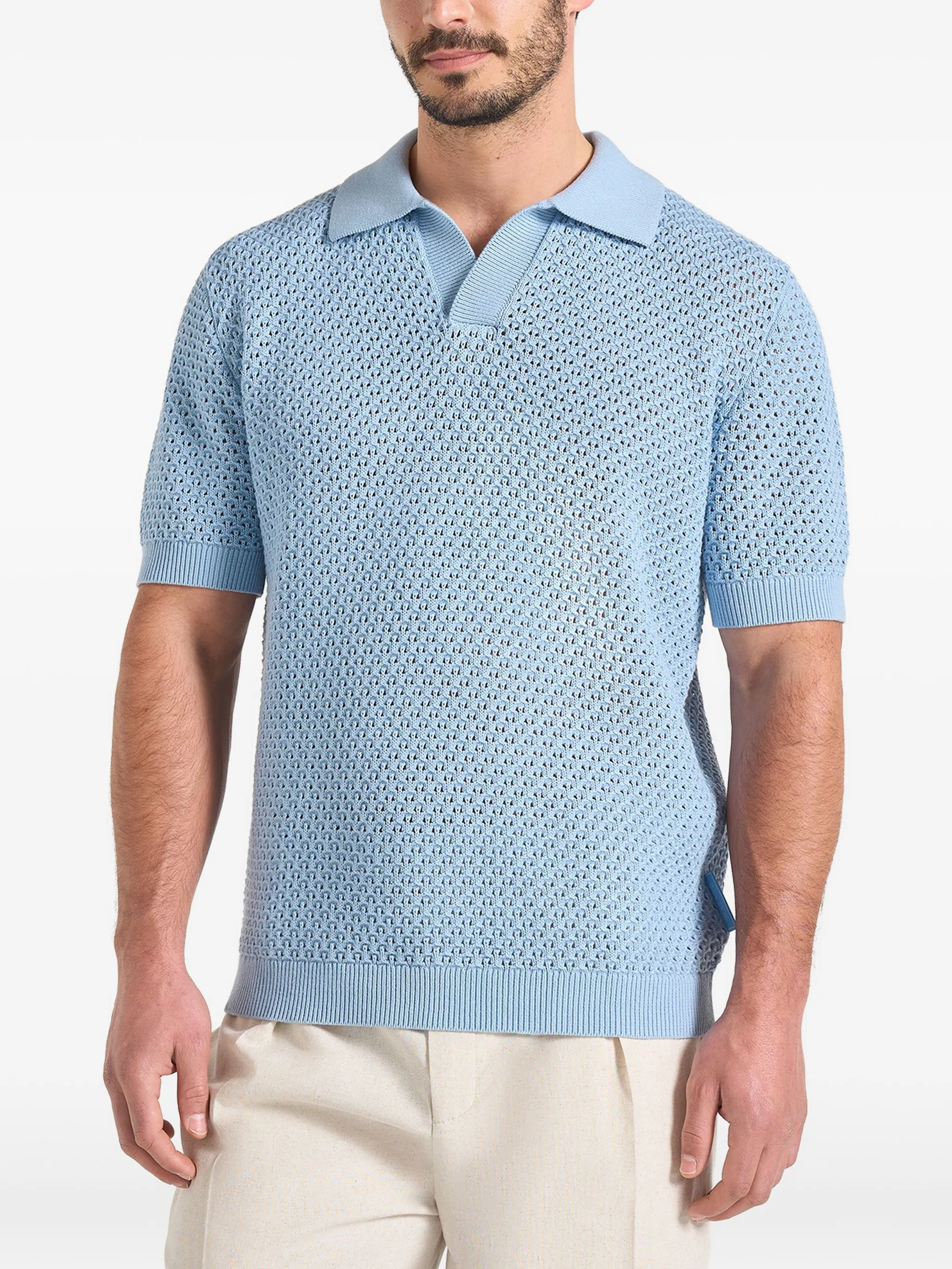 Manière De Voir open knit polo shirt