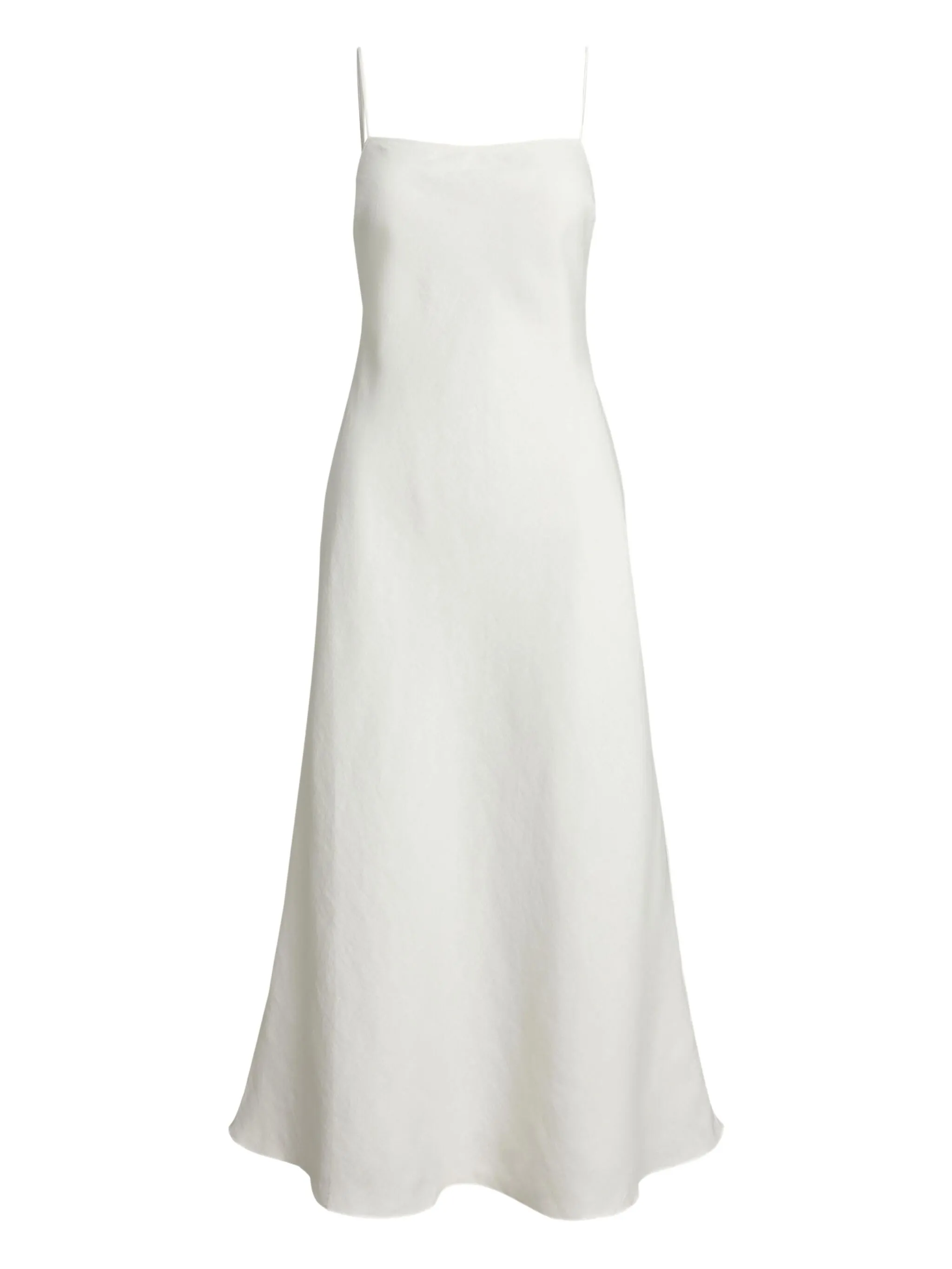 sleeveless linen midi dress