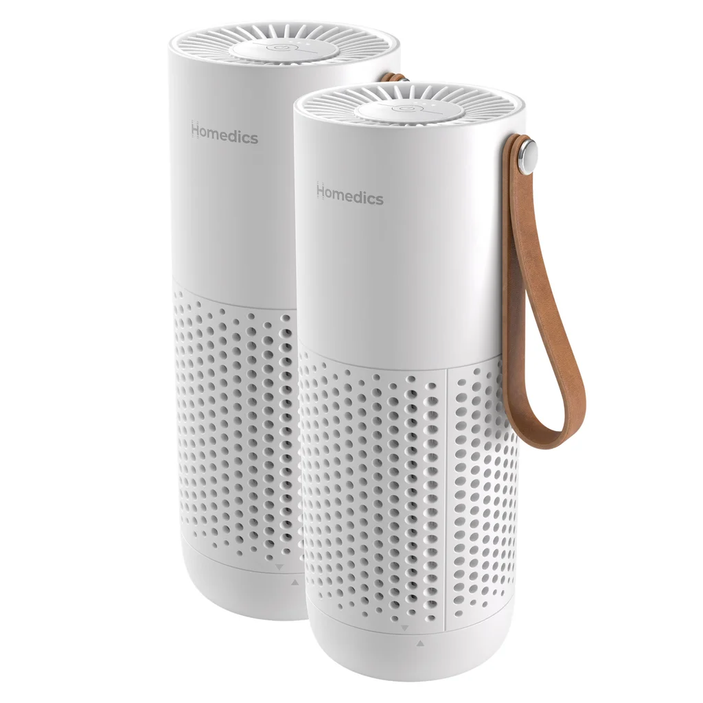 Homedics Portable Rechargeable Air Purifier with Aromatherapy, 2-pack