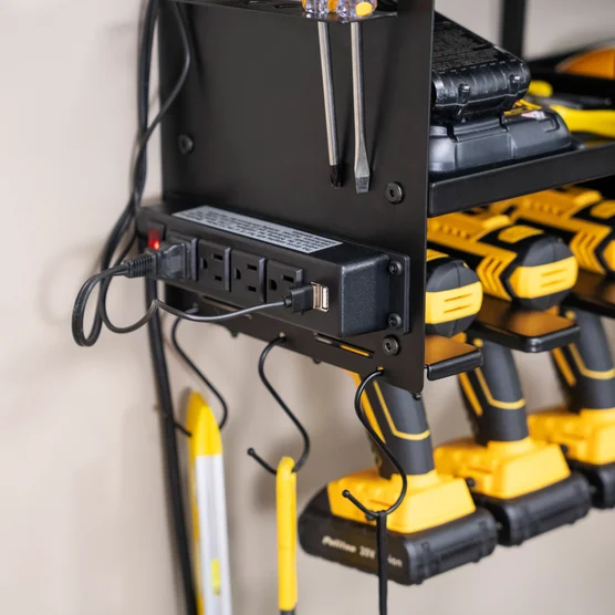Permasteel 24.6″ 6-Bay Heavy Duty Wall Mounted Power Tool Organizer