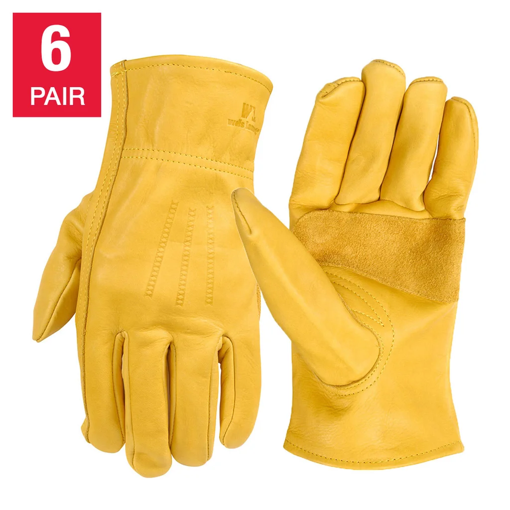 Wells Lamont Men's Leather Work Gloves, 6-pair
