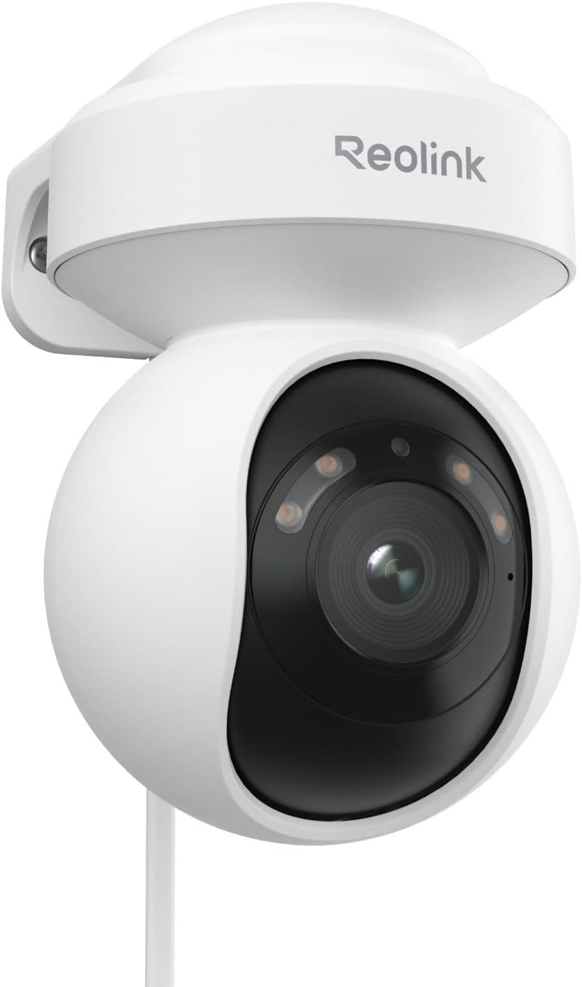 REOLINK 4K PoE Security Outdoor IP Camera with 355° Pan & 50° Tilt, Color Night Vision for Home Surveillance, Auto Tracking, Smart Detection, Two-Way Talk, 24/7 Recording, E1 Outdoor SE PoE