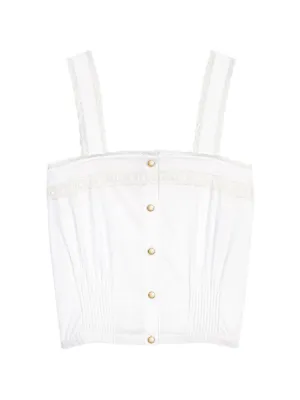 Maje lace-trim pleated top
