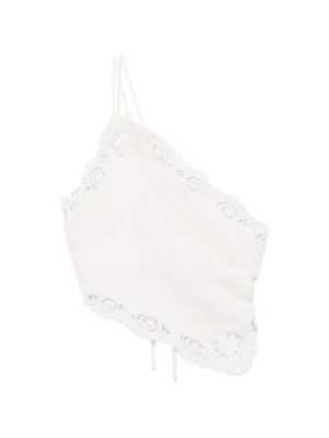 Posse Darya lace-trim linen blouse
