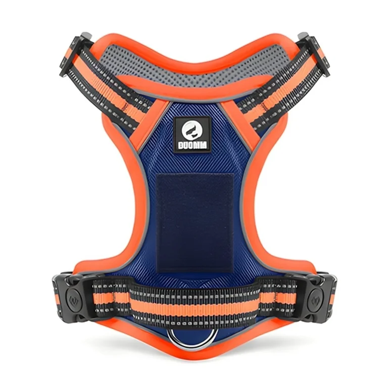 NOYAFA No Pull Dog Harness, 2 Leash Attachments Reflective Dog Vest Harness, Breathable Mesh Adjustable Soft Padded Pet Vest with Easy Control Handle for Small to Large Dog (Orange, XL)