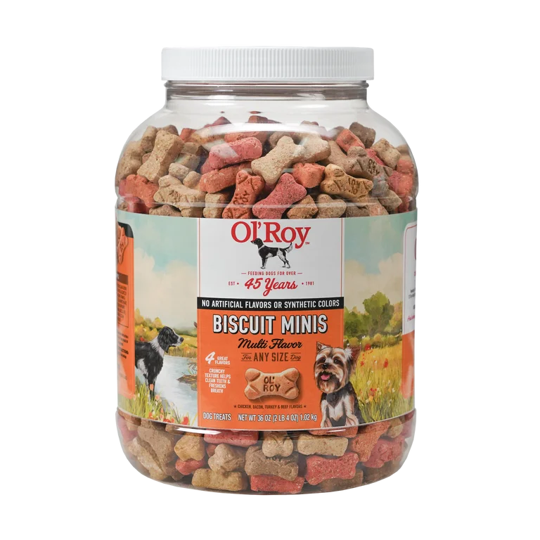 Ol' Roy Multi Flavored Biscuits for Any Size Dog, 36 oz Tub