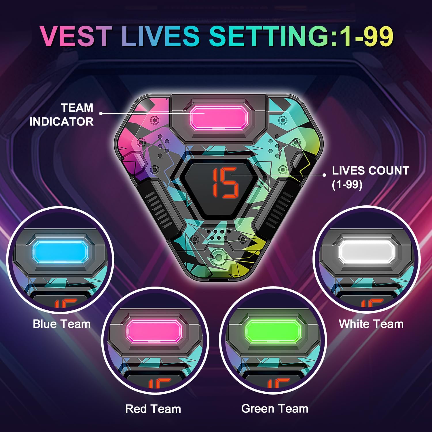 Rechargeable Laser Tag Set of 4, Lazer Tag Game for Kids Indoor & Outdoor Play, Gift Ideas for Kids Teens and Adults, Cool Toys for Teenage Ages 8 9 10 11 12+Year Old Boy & Girls