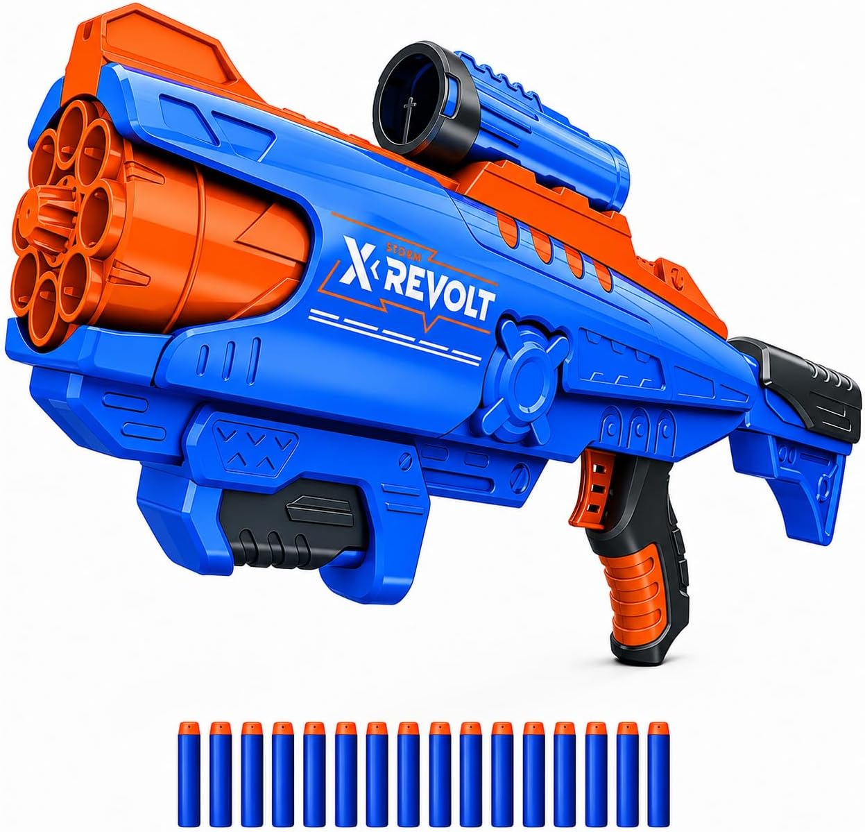 Foam Dart Blaster Toy Gun for Boys 8-12 - Pump Action Sniper Rifle with Rotating Barrel & Tactical Scope - Includes 16 Universal Soft Darts - High Capacity Outdoor Battle Gift for Kids