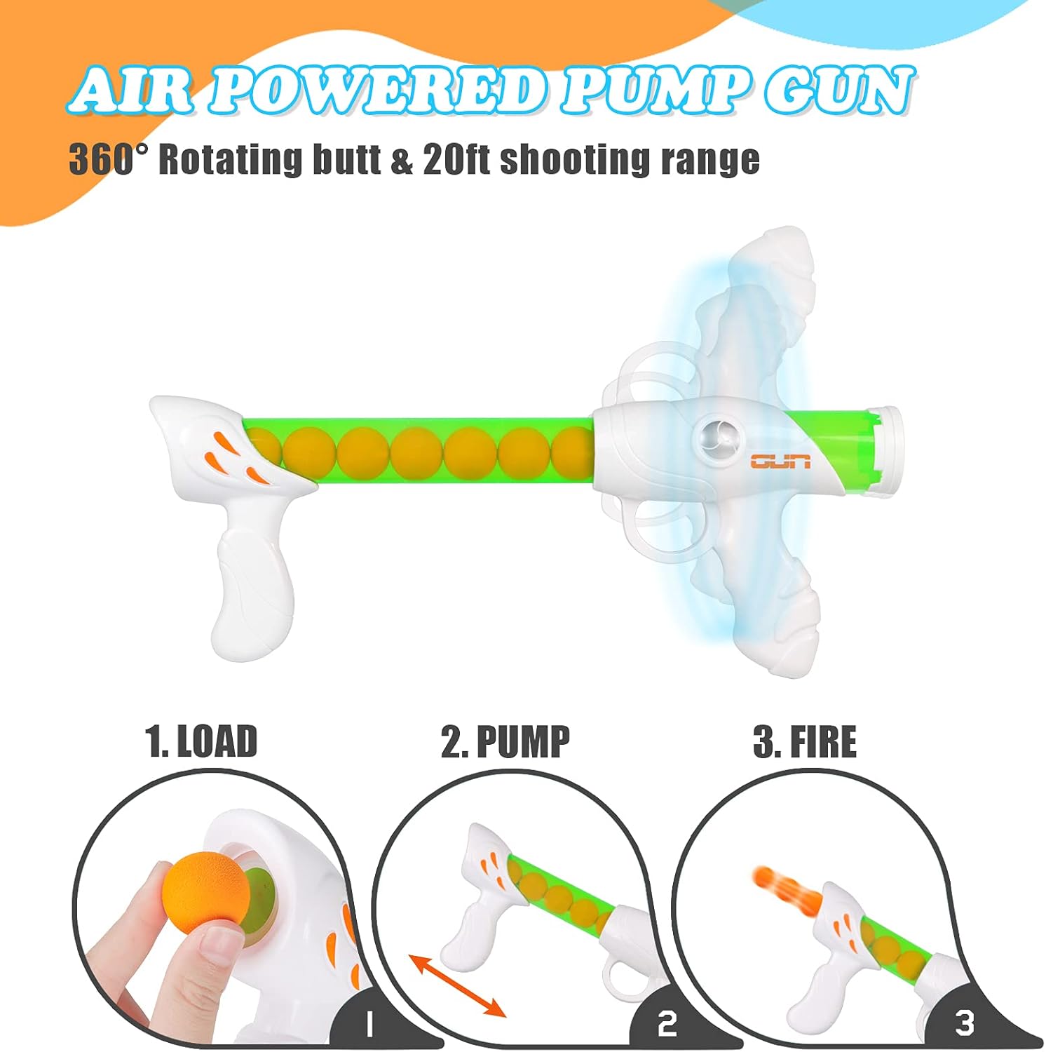 Gun Toy for 5 6 7 8 9 10 11 12 Years Old Boys Girls Best Kids Birthday Gift with Moving Shooting Target 2 Blaster Guns and 18 Foam Balls - Compatible with Nerf Toy Guns