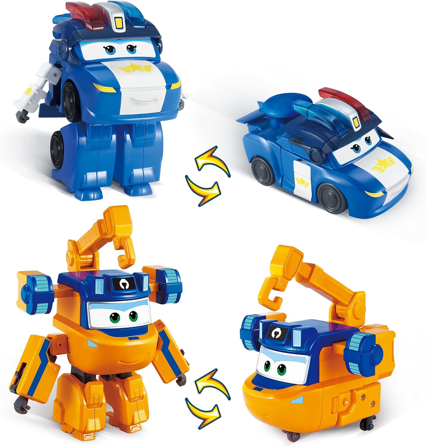 Super Wings Transformable Toys Playset, 5 in Marty and Lucie Airplane Transforming Figures Toys Set, 2 in 1 Mode Rescue Bots Toy for 3-5 Year Old Boys Girls, Plane Toy for Toddlers Kids Age 3 4 5 6