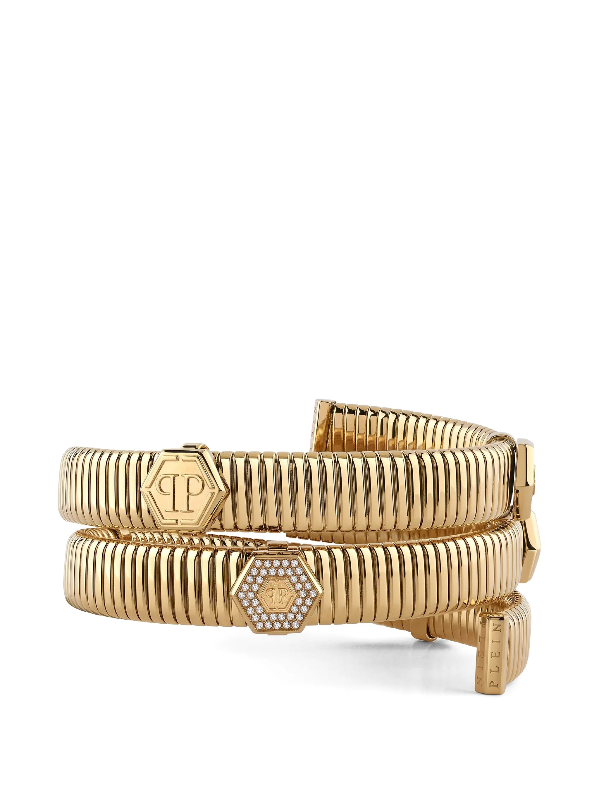 Philipp Plein Snake Hexagon crystal-embellished bracelet