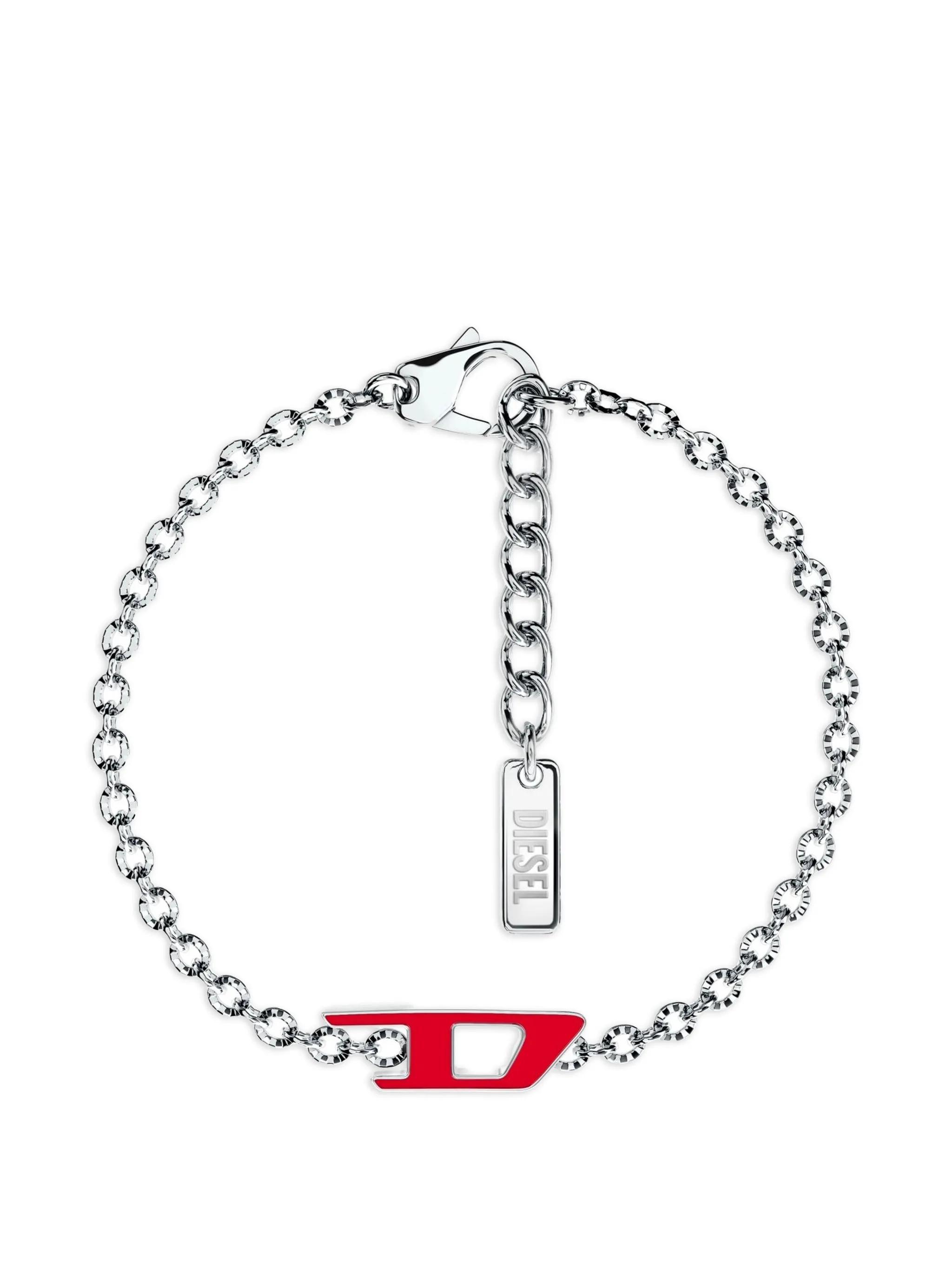 Diesel enamel D logo chain bracelets