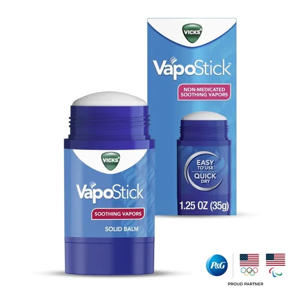 Vicks VapoStick Invisible Solid Balm for Sinus Relief, Non-Medicated Vicks Vapors, 1.25 oz