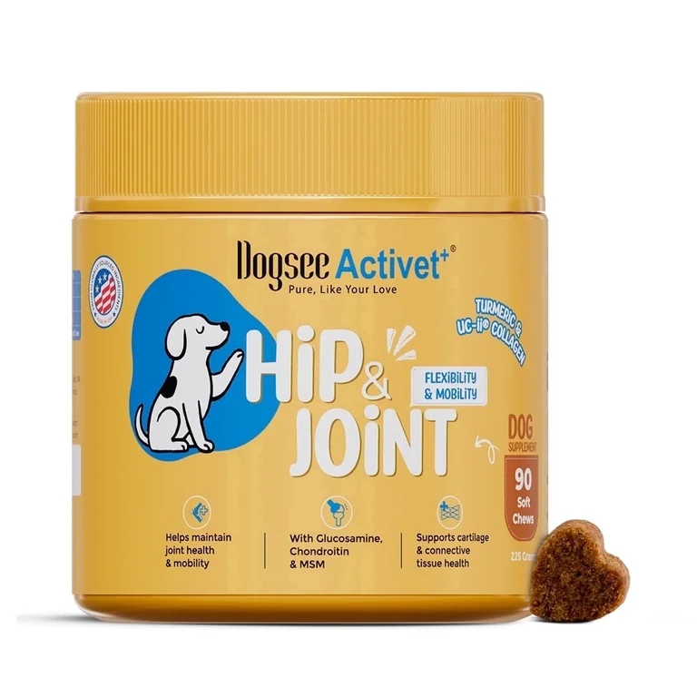 Dogsee Activet+ Hip & Joint Chews Glucosamine Chondroitin MSM Omega 3 90 Chews