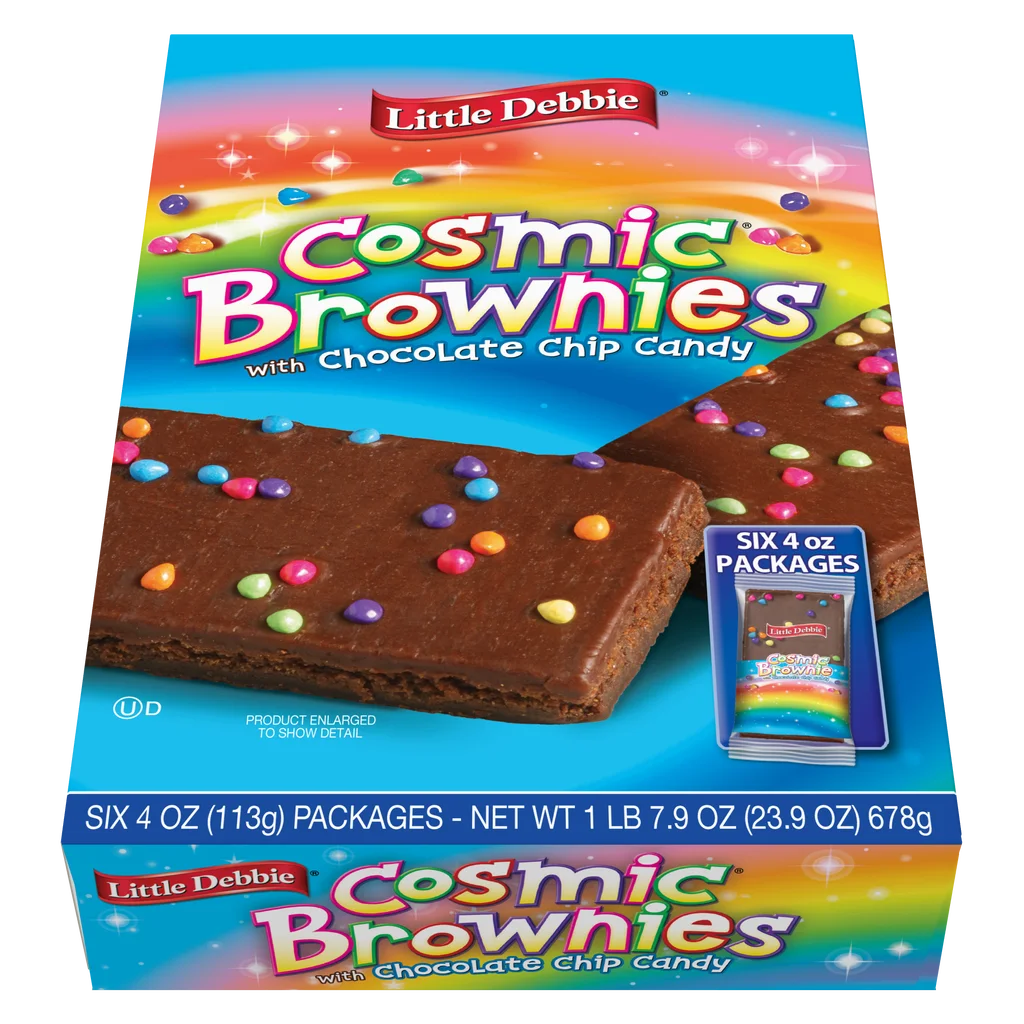 Little Debbie Cosmic Brownies with Chocolate Chip Candy, 4 oz, 6-count