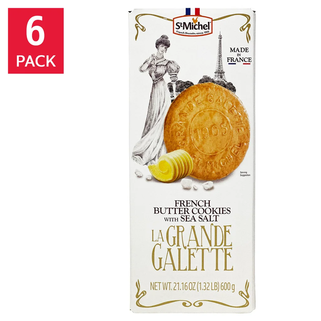 La Grande Galette French Butter Cookies, 1.3 lb, 6-pack
