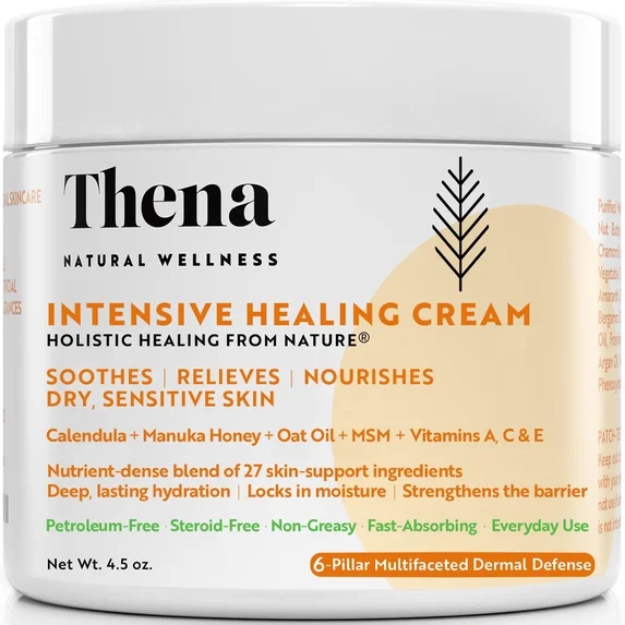Thena 27-in-1 Healing Moisturizing Cream Dry Irritated Itchy Skin Care for Eczema Psoriasis 4.5 oz