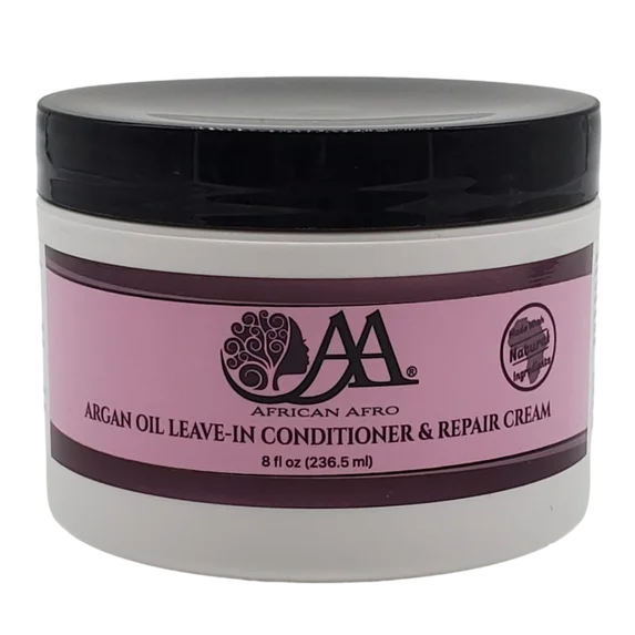 African Afro Argan Oil Leave In Conditioner and Hair Repair Cream | Leave In Conditioner for Curly Hair and All Other Hair Types | Made Cruelty-Free with Natural Ingredients | 8 Fl Oz