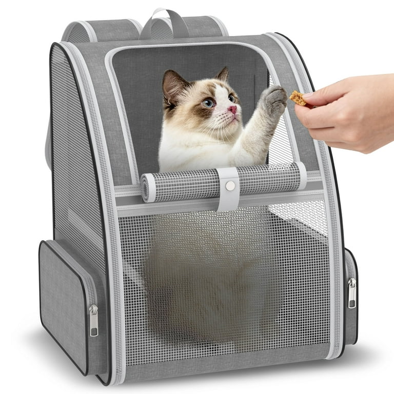 Cat Backpack Carrier Fully Ventilated-Pet Carrier Backpack for Cats and Small Dog Puppies up to15 lb