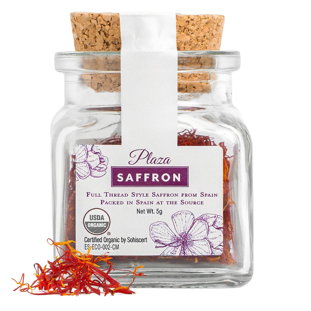 Organic Full Thread Spanish Saffron, 5 Gram Jar