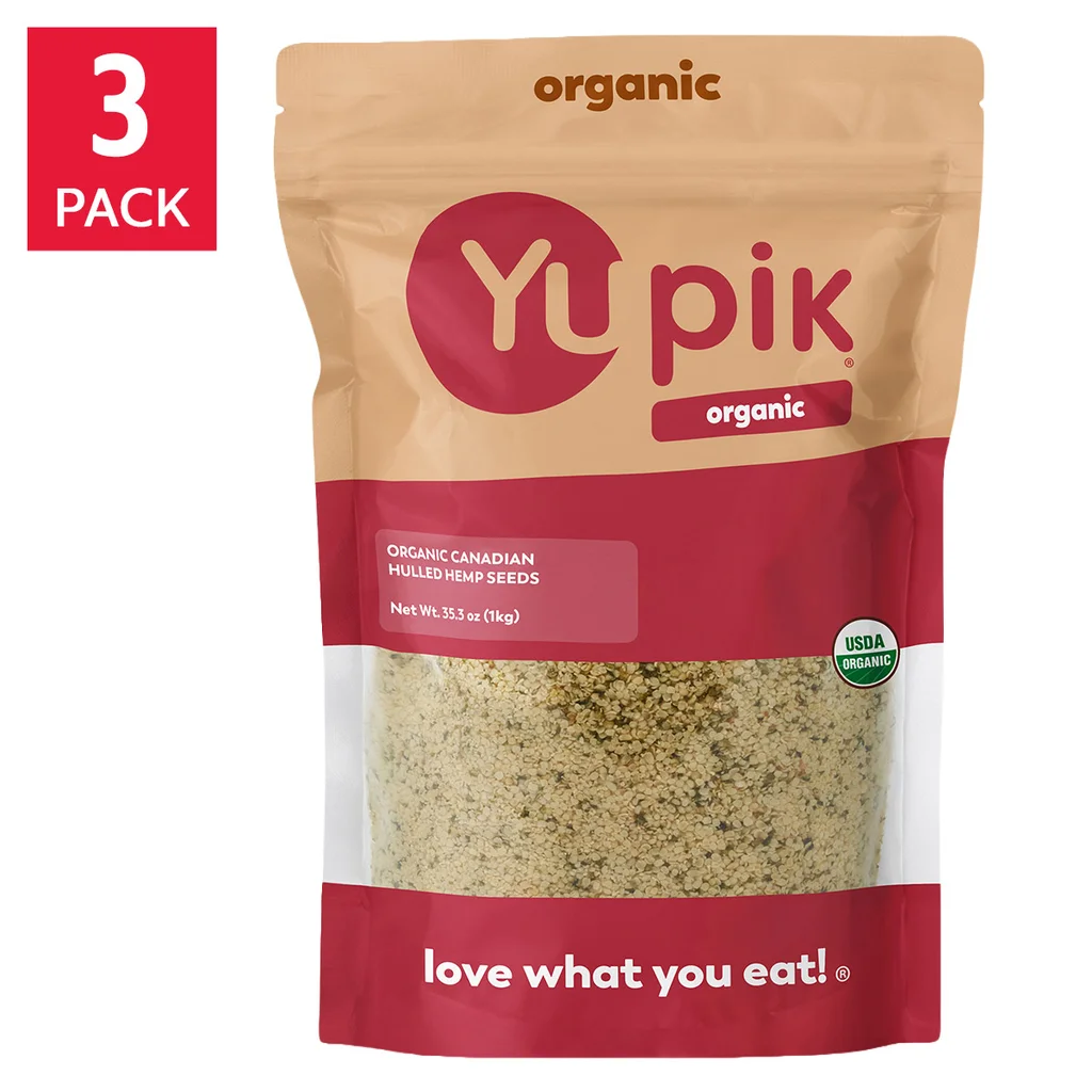 Yupik Organic Hulled Hemp Hearts 2.2 lb 3-pack