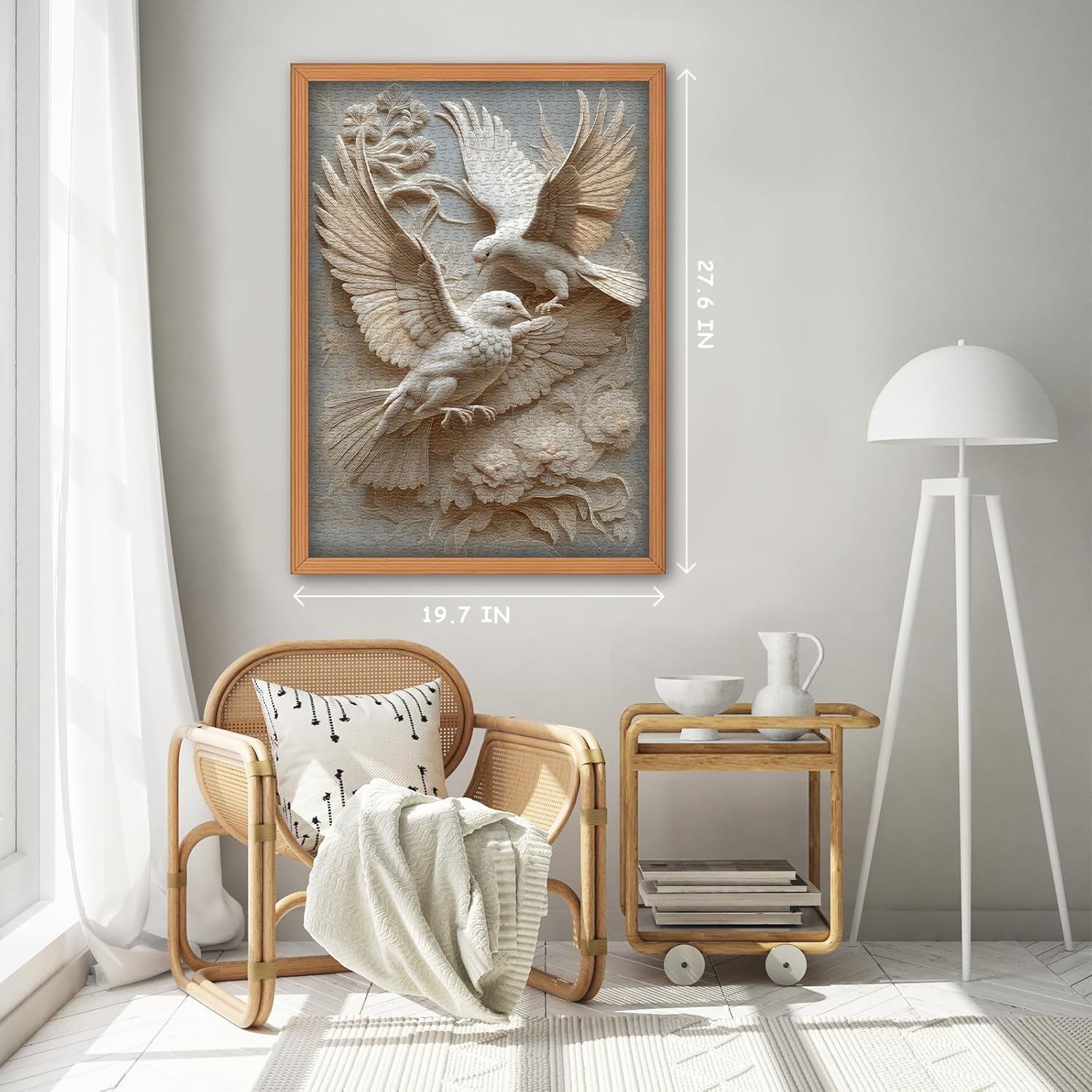The Carved Bird Jigsaw Puzzle 1000 Pieces, Unique Flower Animal Art Jigsaw Puzzles, Nature Aesthetic Challenging Impossible Hard Puzzles for Adults