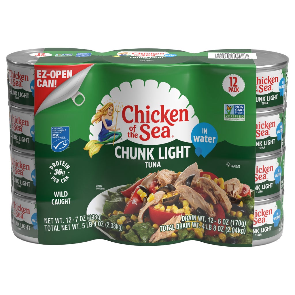 Chicken of the Sea, Chunk Light Premium Tuna in Water, 7 oz, 12-Count