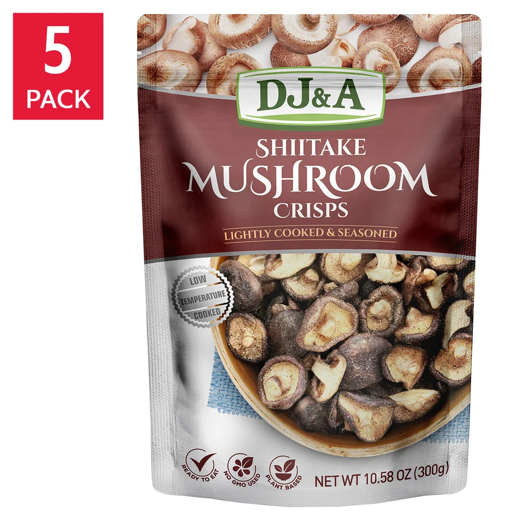 DJ&A Shiitake Mushroom Crisps 10.58 oz. bag, 5-pack