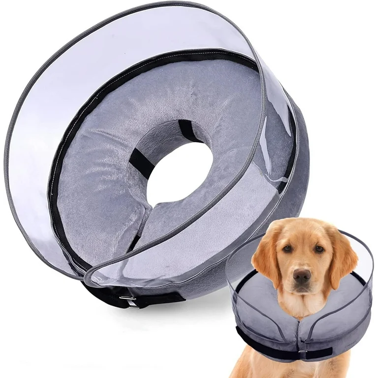 GHODEC Soft Dog Cone for Dogs After Surgery, Breathable Pet Recovery Collar for Large Medium Small Dogs and Cats, Adjustable Dog Cone Collar, Elizabethan Collar（M)