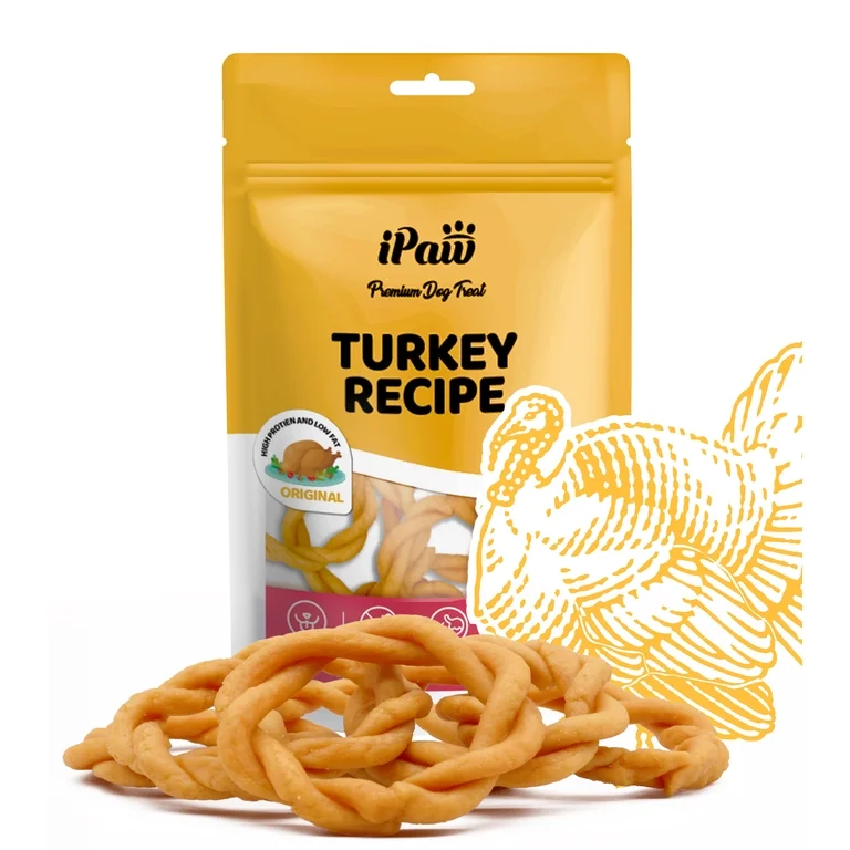 iPaw Turkey Dog Treats, All Natural Human Grade Dog Treat, Suitable for Training chew, Hypoallergenic, Rawhide Alternative, Ring (Original)