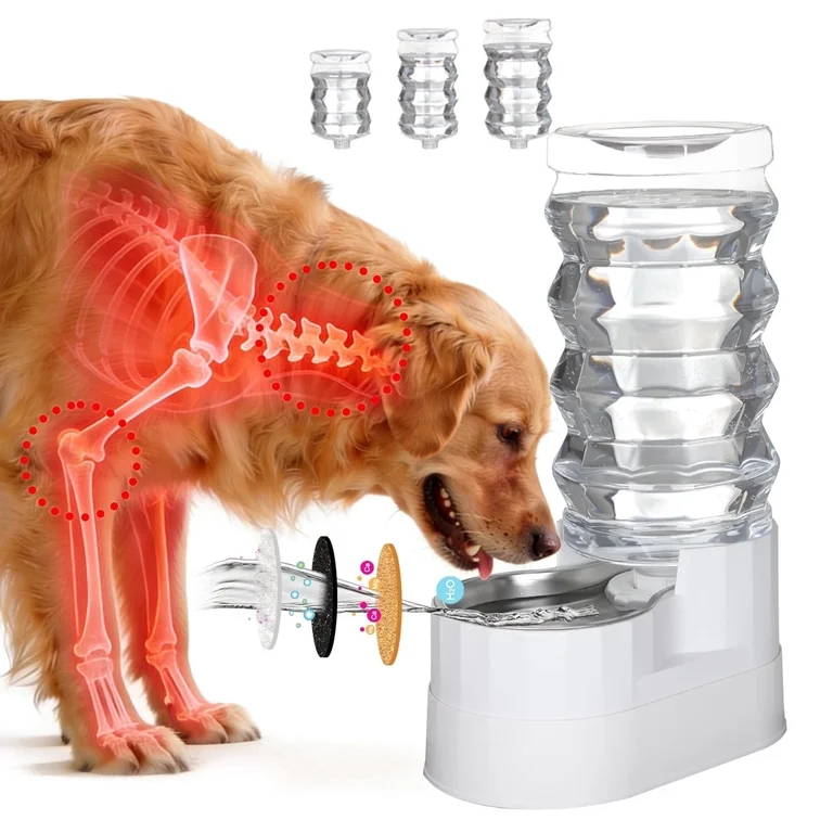 RIZZARI 9L Raised Pet Water Feeder - Automatic Stainless Steel Water Dispenser for Dogs and Cats, Gravity Fed, Non Slip, Leak-proof, Large Capacity Pet Waterer for Indoor/Outdoor